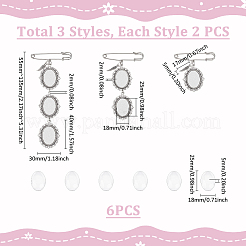 Iron Oval Link Brooch Base Settings&nbsp;AJEW-UN00044-01
