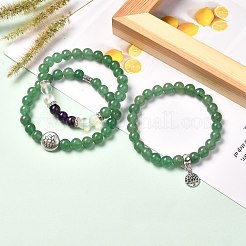 Tree of Life & Lotus Stretch Bracelets Set for Men Women&nbsp;BJEW-JB06723