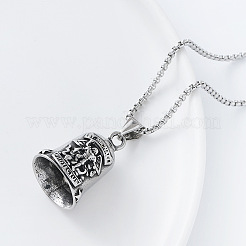 Vintage 304 Stainless Steel Archangel Saint Michael Bell Pendant Necklaces for Women&nbsp;DL5649