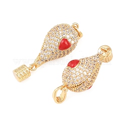 Brass Micro Pave Cubic Zirconia Pendants&nbsp;KK-H249-02G