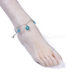 Brass Cable Chain Anklets&nbsp;AJEW-AN00260
