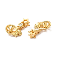 Rack Plating Eco-Friendly Brass Micro Pave Cubic Zirconia Charms&nbsp;KK-A177-27G