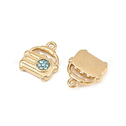 304 Stainless Steel Micro Pave Cubic Zirconia Charms&nbsp;ZIRC-F147-01G-01