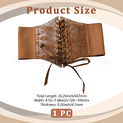 Imitation Leather Flower Lace Stretchy Wide Waistbands for Women&nbsp;AJEW-WH20020-174A