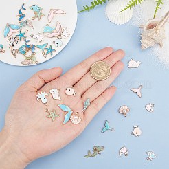 Marine Theme Alloy Enamel Pendants&nbsp;PALLOY-SC0002-78