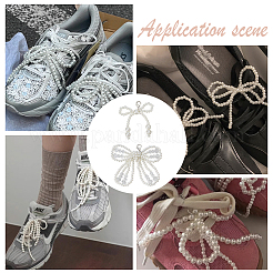 2 Pairs 2 Styles Bowknot Resin Beaded Shoes Charms&nbsp;FIND-FG0004-23