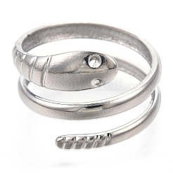 Non-Tarnish 304 Stainless Steel Snake Twist Rings&nbsp;RJEW-N038-114P