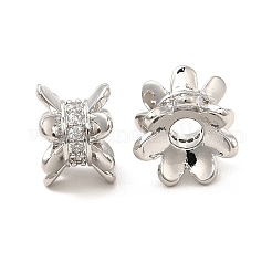 Rack Plating Brass Micro Pave Cubic Zirconia Beads&nbsp;KK-C010-08