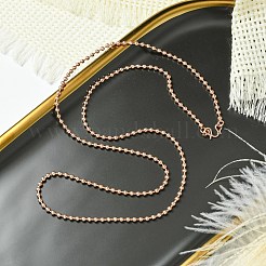 1.5mm Rack Plating Brass Ball Chain Necklaces for Women Men&nbsp;MAK-L044-63RG