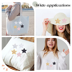 10Pcs 5 Styles Star Computerized Embroidery PET Plastic Sequin Iron on/Sew on Patches&nbsp;PATC-ME0001-19