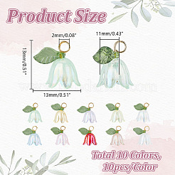 100Pcs 10 Colors Acrylic Charms&nbsp;PALLOY-HY00046