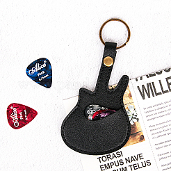 Leather Guitar Pick Holder Keychain&nbsp;AJEW-WH20816-061AB-01