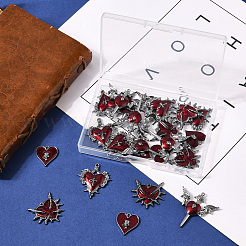 24Pcs 4 Styles Alloy Enamel Gothic Style Pendants&nbsp;PALLOY-SC0004-45A
