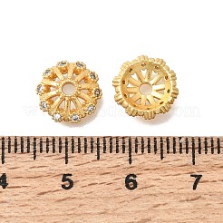 Brass Micro Pave Clear Cubic Zirconia Bead Caps&nbsp;KK-G600-02G