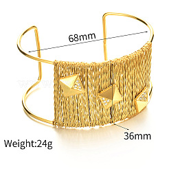 Bold 304 Stainless Steel & Crystal Rhinestone Cuff Bangles&nbsp;WG0C4B1-01