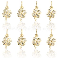 18Pcs Brass Micro Pave Cubic Zirconia Charms&nbsp;ZIRC-BBC0003-42