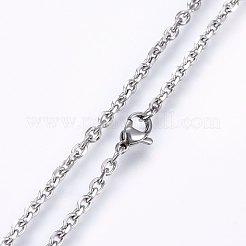 Tarnish Resistant 304 Stainless Steel Cable Chain Necklaces&nbsp;NJEW-P226-01P-05