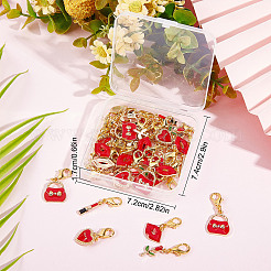 Valentine's Day Theme Alloy Enamel Pendant Decoration&nbsp;HJEW-SC0001-25