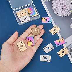 18Pcs 3 Colors 201 Stainless Steel Pendant&nbsp;STAS-UN0045-15