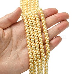 Eco-Friendly Dyed Glass Pearl Beads Strands&nbsp;HY-A008-6mm-RB072