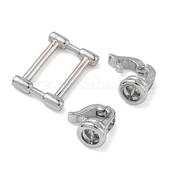 Rectangle Brass Micro Pave Clear Cubic Zirconia Fold Over Clasps&nbsp;KK-Z143-19P