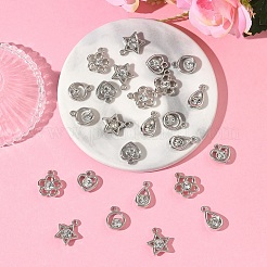 25Pcs 5 Styles Plastic with Resin Rhinestone Pendants&nbsp;FIND-YW0009-87