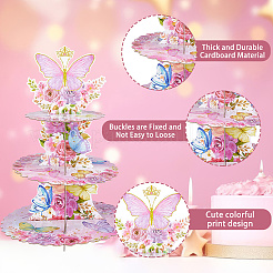 2Pcs 3 Tier Paper Cupcake Stand&nbsp;DIY-DC0003-92A