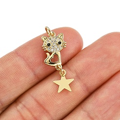1Pc Rack Plating Brass Micro Pave Cubic Zirconia Pendants&nbsp;ZIRC-YW0001-15