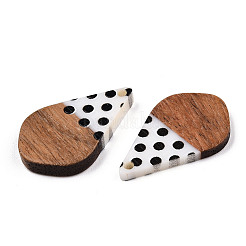 Printed Opaque Resin & Walnut Wood Pendants&nbsp;RESI-TAC0017-59