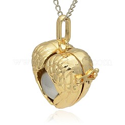 Golden Tone Brass Hollow Heart Cage Pendants&nbsp;KK-J241-02G