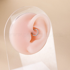 F136 Titanium Alloy Micro Pave Clear Cubic Zirconia Cartilage Earrings&nbsp;WG72C09-03-1