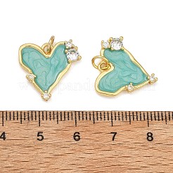 Brass Pave Clear Cubic Zirconia Pendants&nbsp;CU-T001-08G-B