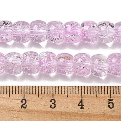 Transparent Spray Painting Crackle Glass Beads Strands&nbsp;GLAA-NH0001-05B