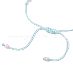 Synthetic Turquoise Bead Braided Bead Bracelets&nbsp;BJEW-JB11720