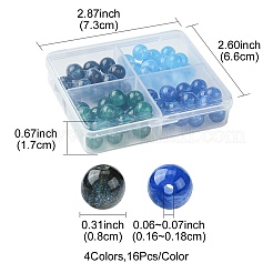 64Pcs 4 Colors Round Imitation Cat Eye Resin Beads&nbsp;RESI-FS0001-66A