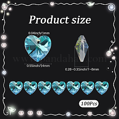 100Pcs Valentine's Day Glass Pendants&nbsp;RGLA-SP0001-67