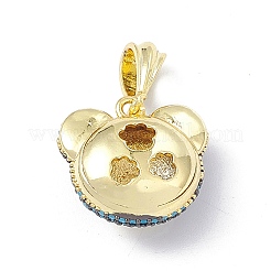 Brass Micro Pave Cubic Zirconia Pendants&nbsp;KK-P224-09EB-04