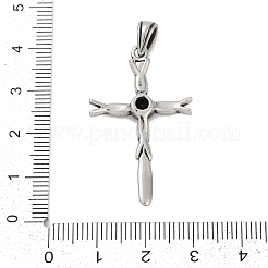 316 Surgical Stainless Steel Micro Pave Cubic Zirconia  Pendants&nbsp;STAS-D304-13AS