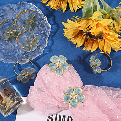 Flower Iron Enamel Napkin Rings&nbsp;AJEW-WH0077-019