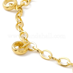 PVD Vacuum Plating 304 Stainless Steel Ring Charms Bracelet with Cable Chains for Women&nbsp;STAS-E001-29G