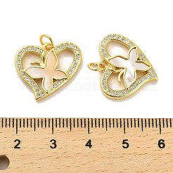 Brass Micro Pave Clear Cubic Zirconia Pendants&nbsp;KK-K365-04G-G