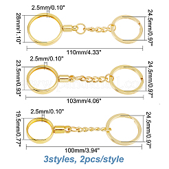 6Pcs 3 Style Zinc Alloy Medallion or Coin Holder Keychain&nbsp;KEYC-AR0001-07