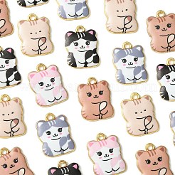 30Pcs 5 Style Printed Alloy Pendants&nbsp;ENAM-CJ0005-51