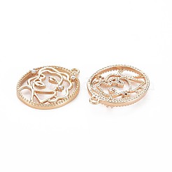 Brass Micro Pave Clear Cubic Zirconia Pendants&nbsp;KK-S356-757