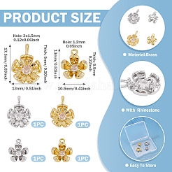 4Pcs 4 Styles Brass Pendants&nbsp;KK-TA0009-06