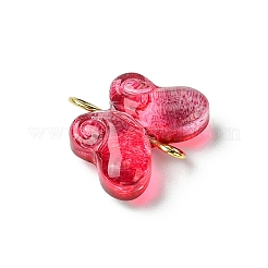 Butterfly Gradient Color Baking Paint Transparent Glass Connector Charms&nbsp;PALLOY-JF03278-01
