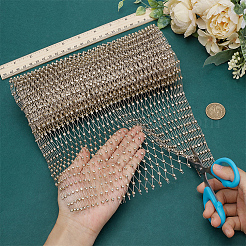 Polyester Elastic Rhinestone Fishnet Fabric&nbsp;DIY-WH0504-288C