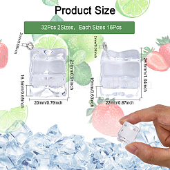 32Pcs 2 Style Transparent Acrylic Pendants&nbsp;TACR-CA0001-17