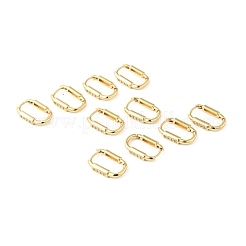 Clear Cubic Zirconia Oval Hoop Earrings&nbsp;EJEW-G312-13G