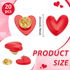 20Pcs Resin Heart Badge for Backpack Clothes&nbsp;HEAR-PH0001-02B